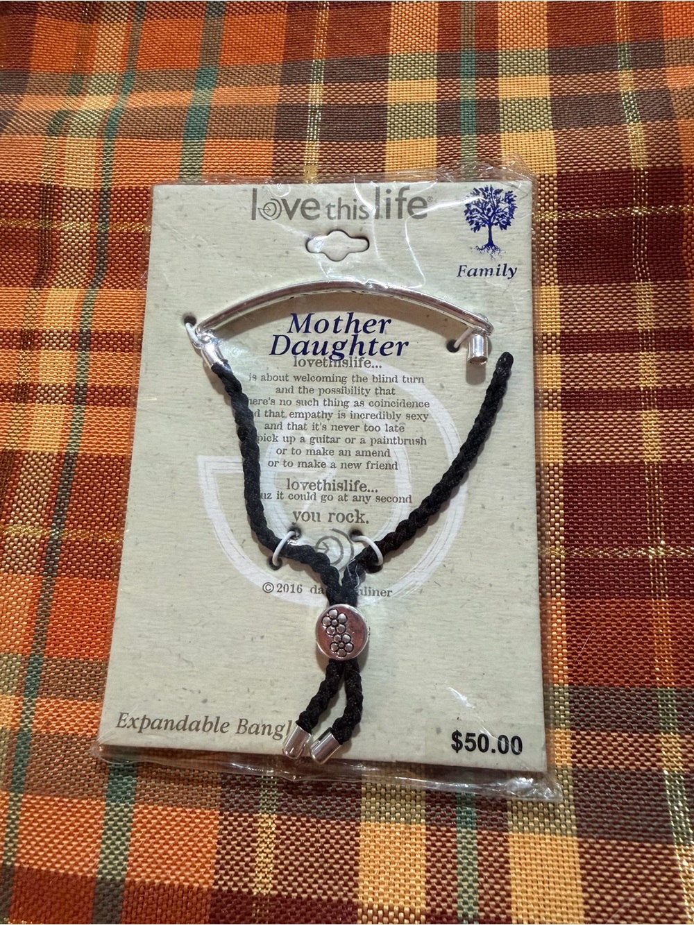 Kohl's Black Braided Mother Daughter Adjustable Bracelet with Silver Accents